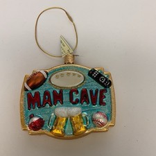 OLD WORLD CHRISTMAS GLASS ORNAMENT MAN CAVE NWOT