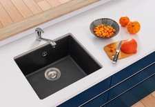 Liquida EN01BL 1.0 Bowl Black Kitchen Sink Inset / Undermount 500 x 440mm