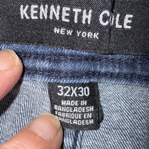 Kenneth Cole Men's Slim-Fit Stretch Denim Jeans Blue 32 x 30 Distressed - Picture 6 of 17
