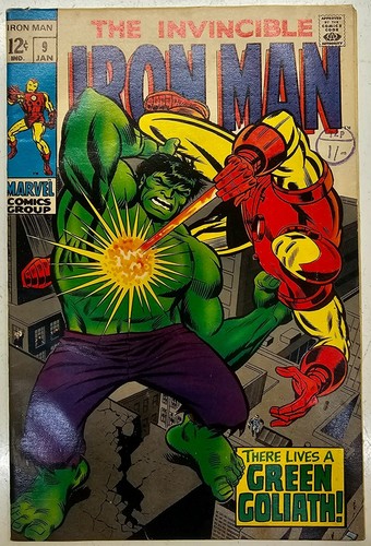 Silver Age Marvel Comics Iron Man Key Issue 9 High Grade FN- Iron Man Vs Hulk