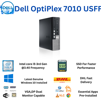Dell OptiPlex 7010 USFF intel Core i5 Desktop PC upto 16GB RAM