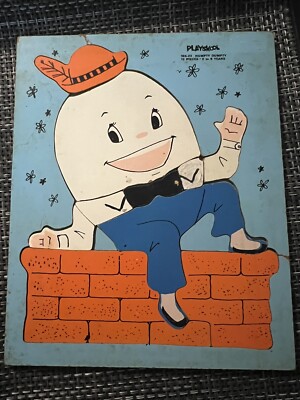 Vintage Playskool Humpty Dumpty Puzzle Wooden 185-22 - 12pc Children s Toy