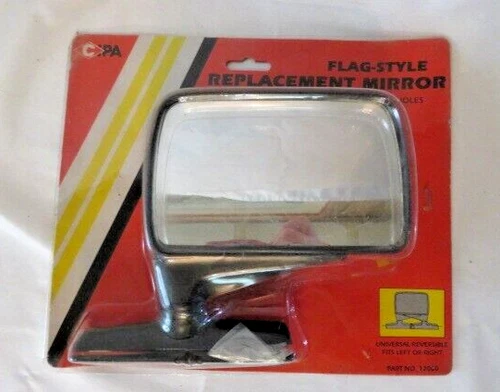 CIPA 12000 Replacement Universal Car-Truck Mirror, Flag Style Chrome & Black
