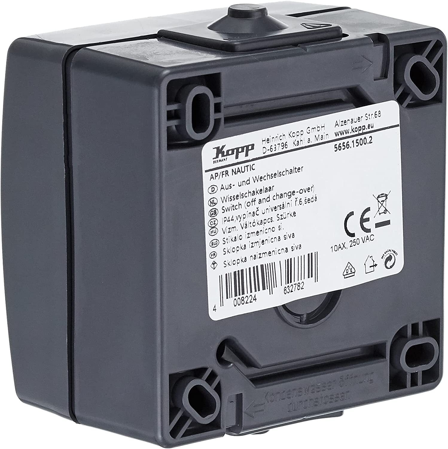 Kopp Nautic 16A Schutzkontakt-Steckdose - Anthrazit (107815006  