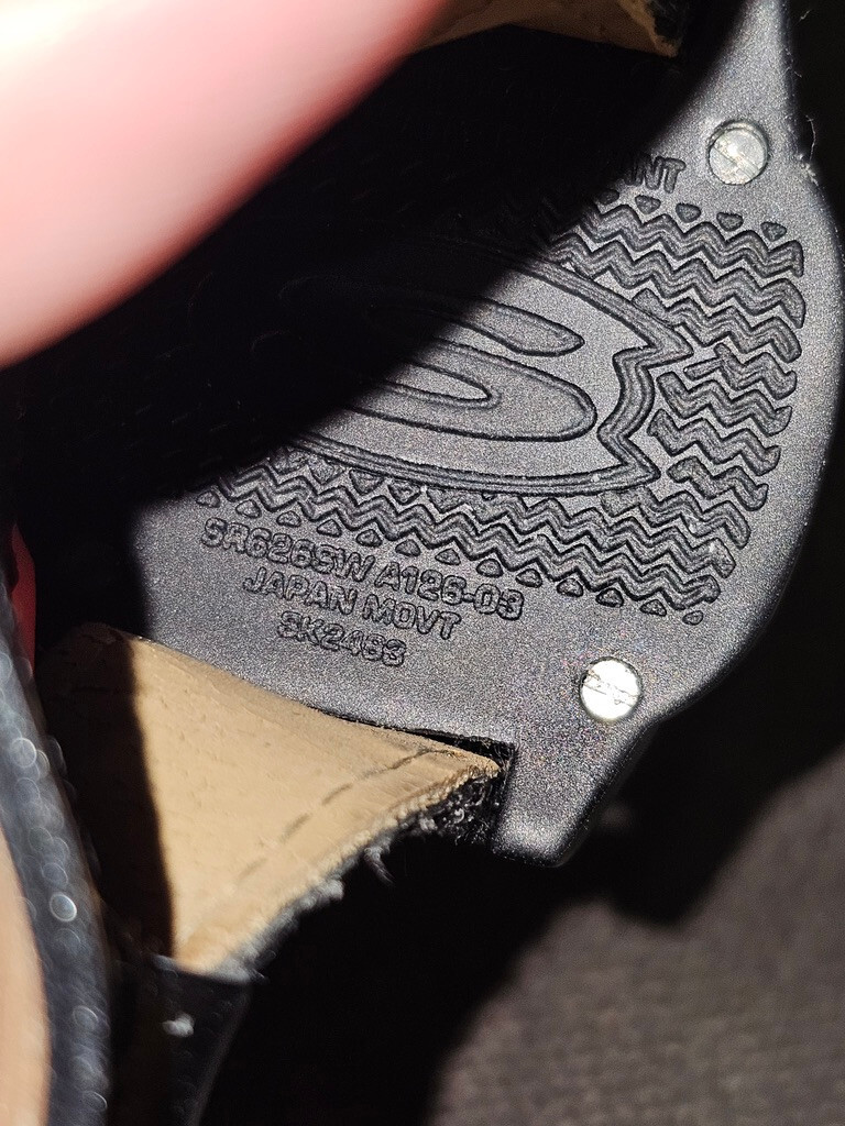 SKECHERS WATCH BLACK LEATHER BAND BLACK DIAL.