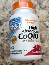 Doctor's Best High Absorption CoQ10 BioPerine 100mg 120 Capsules exp: 09/2026