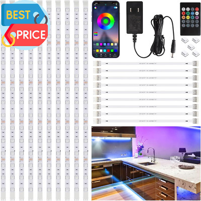 10 PCS RGB under Cabinet Lighting Kit, App and Remote Control Led Strip Lights,