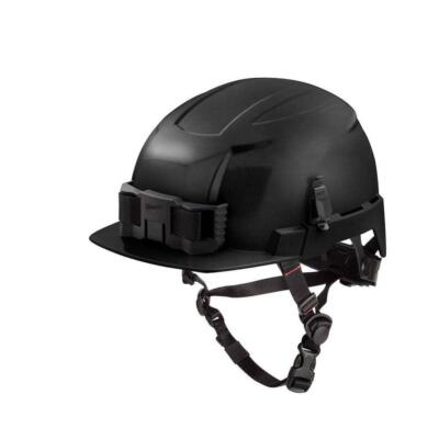 Milwaukee Safety Helmet Non-Vented Type 2 Class E Hat w/ Headlamp Mount Black