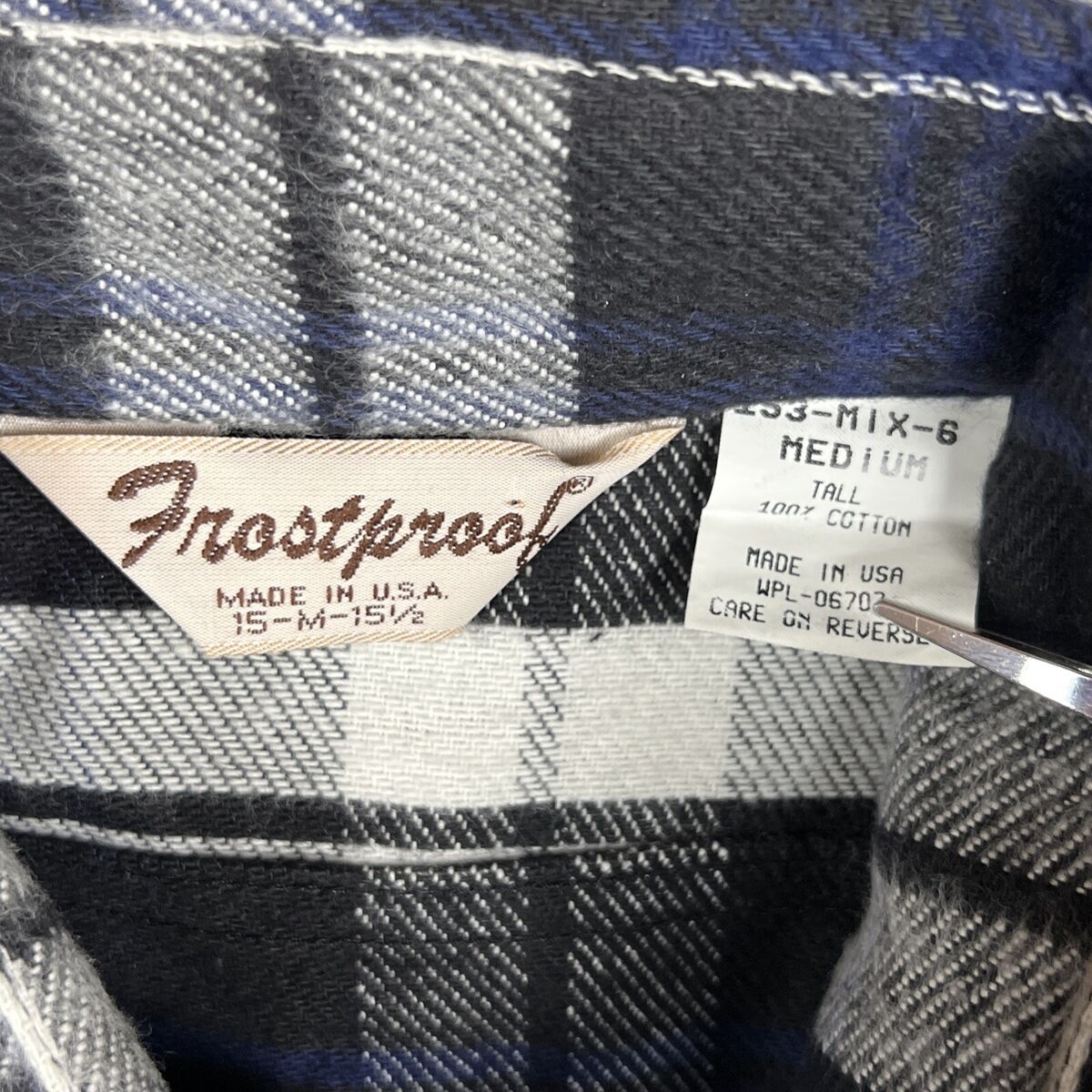Vintage Frostproof Mens Medium Tall MT Blue Black Plaid Vintage Frostproof Mens Medium Tall MT Blue Black Plaid