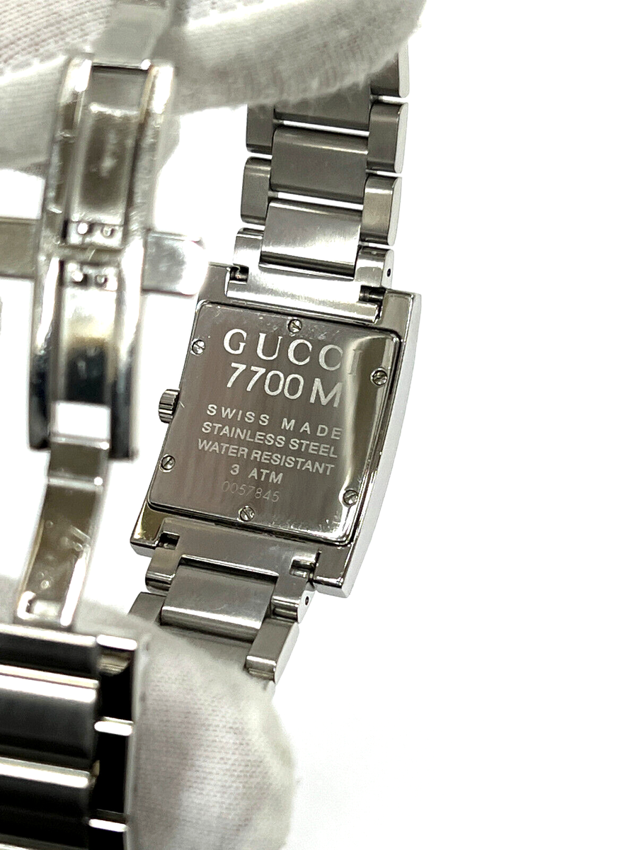 Gucci 7700M Stainless Steel White Dial Swiss Quartz Men's Gucci 7700M Stainless Steel White Dial Swiss Quartz Men's