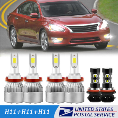 Para For Nissan Altima 2007-2018 Combo 6X LED faro Hi/Lo+luces antiniebla 6000K