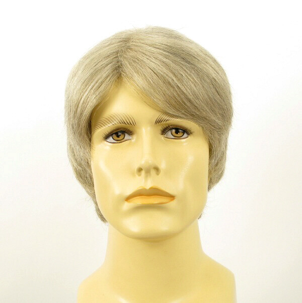 Perruque homme en cheveux naturels blanc et gris modèle GUY 51