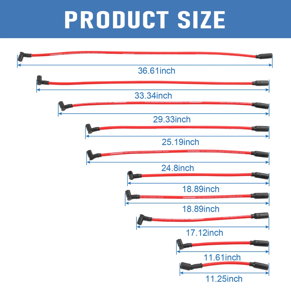 Juego de cables de bujía rojos de 10,2 mm para Chevrolet Corvette Lt1 1992-1996 5,7 L Foto 2 de 4