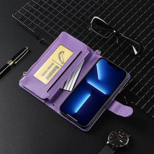 For iphone 15 Pro Max 14 13 12 11 XS Max XR 8 7 Leather Zipper Wallet Phone Case - Picture 8 of 73