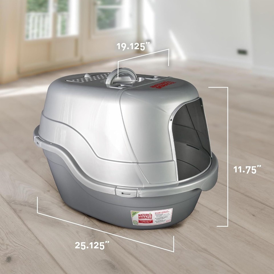 Hooded Flip Top Litter Box for Cats,With BuiltIn Odor Control Charcoal