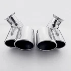 1 Pair Quad 304 Stainless Dual Out Exhaust Tips for Porsche Carrera C2 911 996