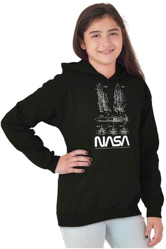 NASA Space Shuttle Rocket Science Astronaut Youth Hooded Sweatshirt Boy or Girl - Picture 5 of 9