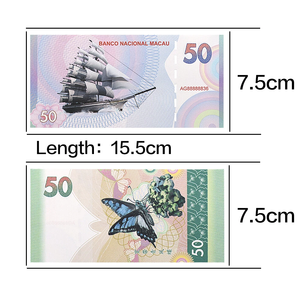 100Pcs China Graphium Cloanthus 50 Dollar Banknote Butterfly Paper Money with UV - Picture 5 of 11
