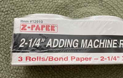 Vtg Adding Machine Paper Rolls 3 Pack 2 1/4 (wide) By 2 3/4" NOS By Z ...