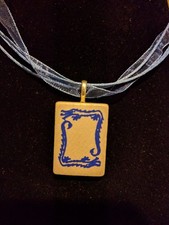 Mahjong soap white dragon necklace Pendant Vintage Wood Game Tile organza bag