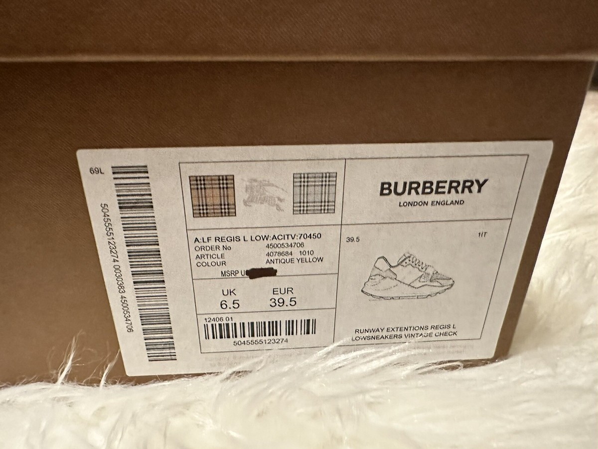 Burberry Regis Checkered Beige Sneakers 39.5 | eBay Burberry Regis Checkered Beige Sneakers 39.5 | eBay