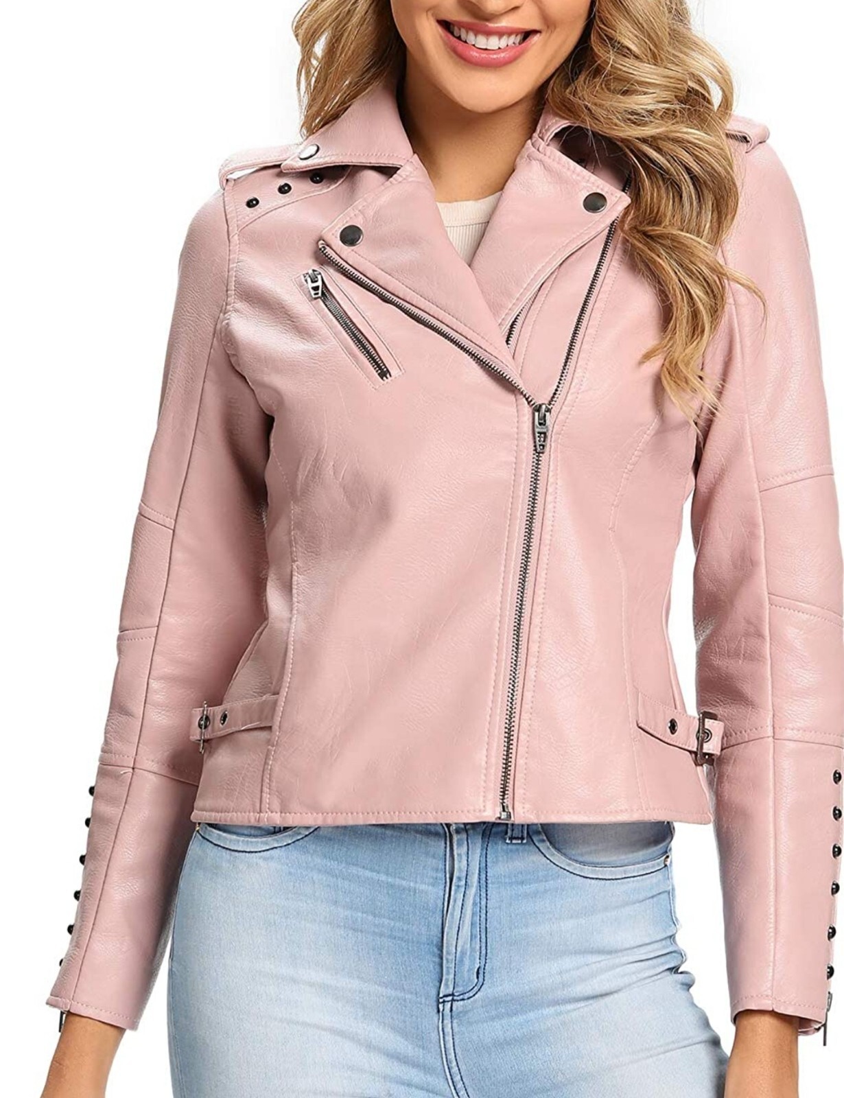 NWT SPYM Women's Faux Leather Fashion Quilted Moto Biker Jacket Small