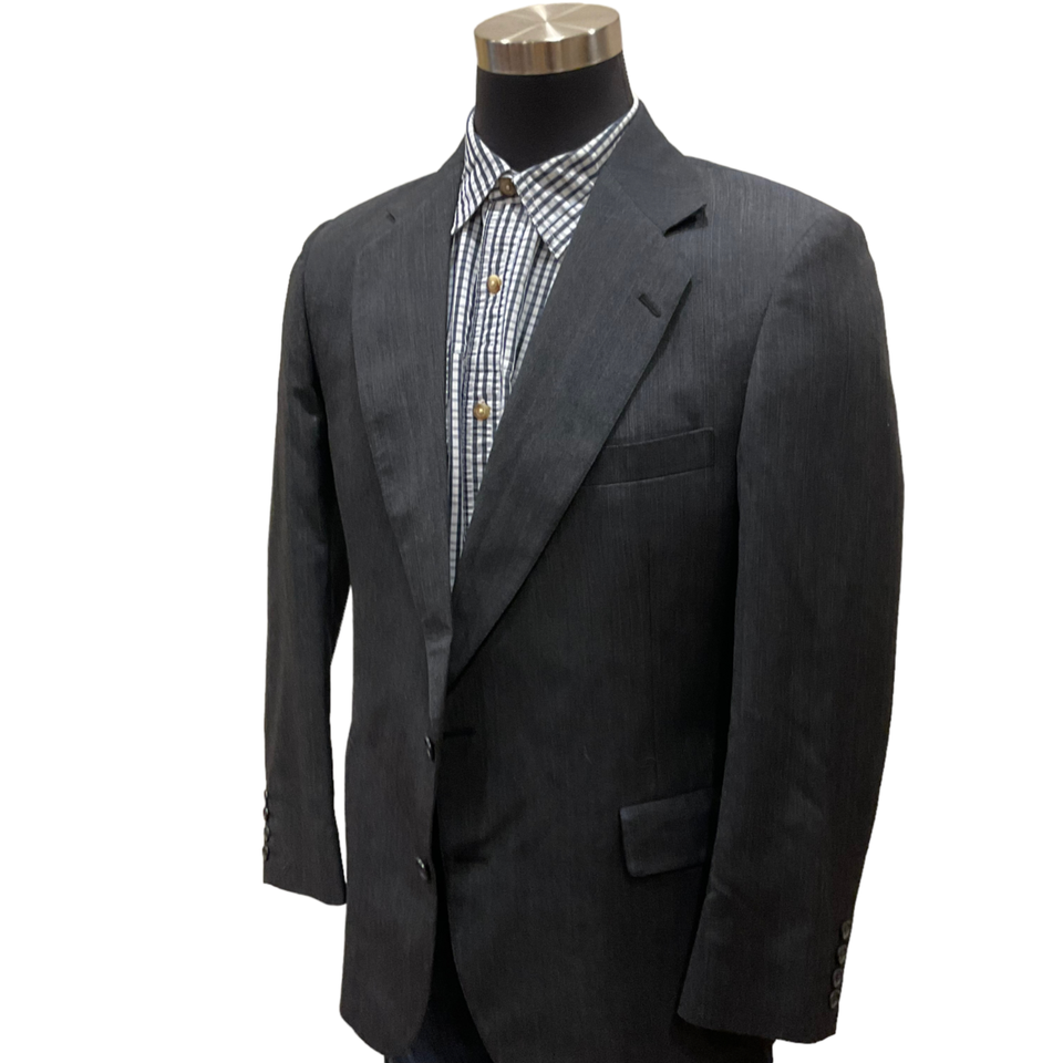 44R Adam’s Row Anderson Little Men's Gray Black Wool Suit Coat Jacket