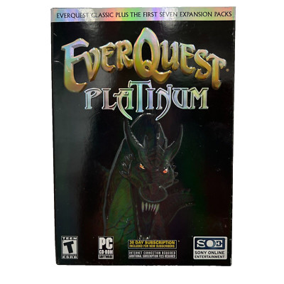EverQuest Platinum (Classic + 7 Expansions) PC CD-ROM Small Box w/Manual NO MAP