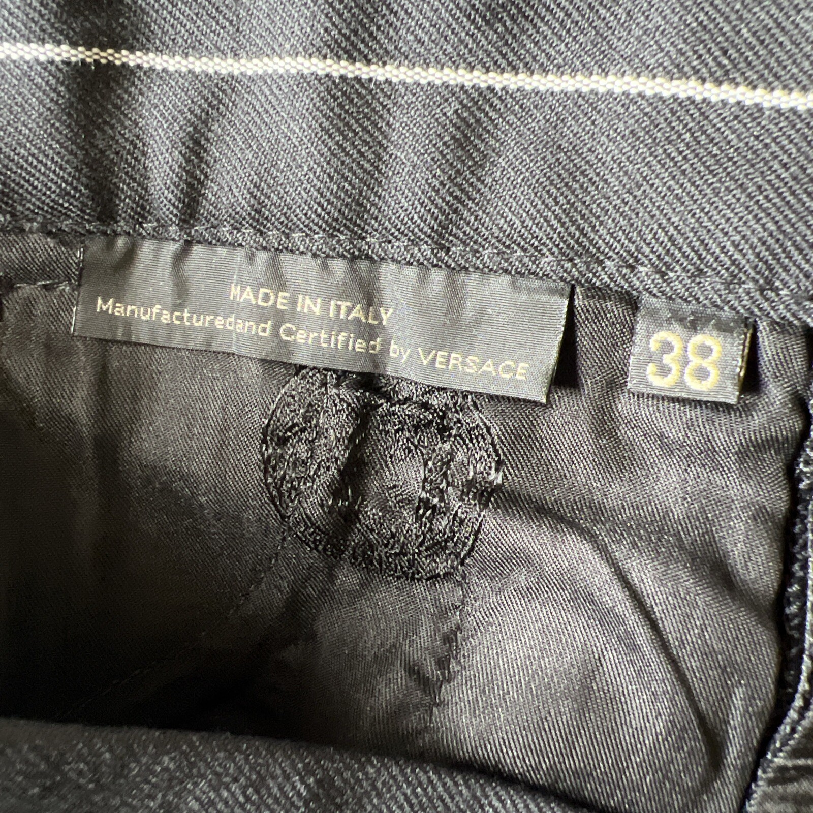 Versace 38 Pants Women Black Polyester Blend Striped Office Business Casual Tall thumbnail 14