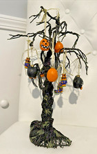 Halloween Spooky black Tree decoration Ornaments pumpkin cat lot set witch boot