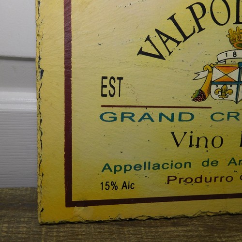 Valpolicella Vino Rosso Vino Tinto 1896 Italia 12" x 8" Pizarra Letrero Bar Publicidad - Imagen 9 de 10