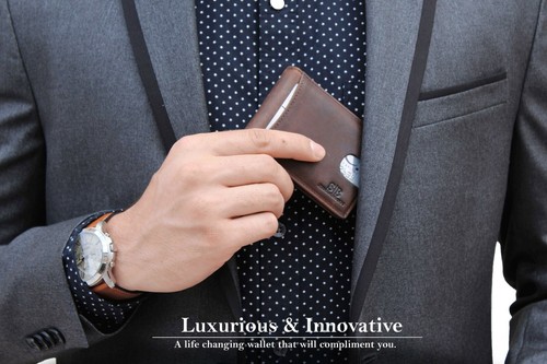 SERMAN BRANDS- RFID Blocking Genuine Leather Thin Minimalist Front Pocket Wallet - Picture 15 of 79