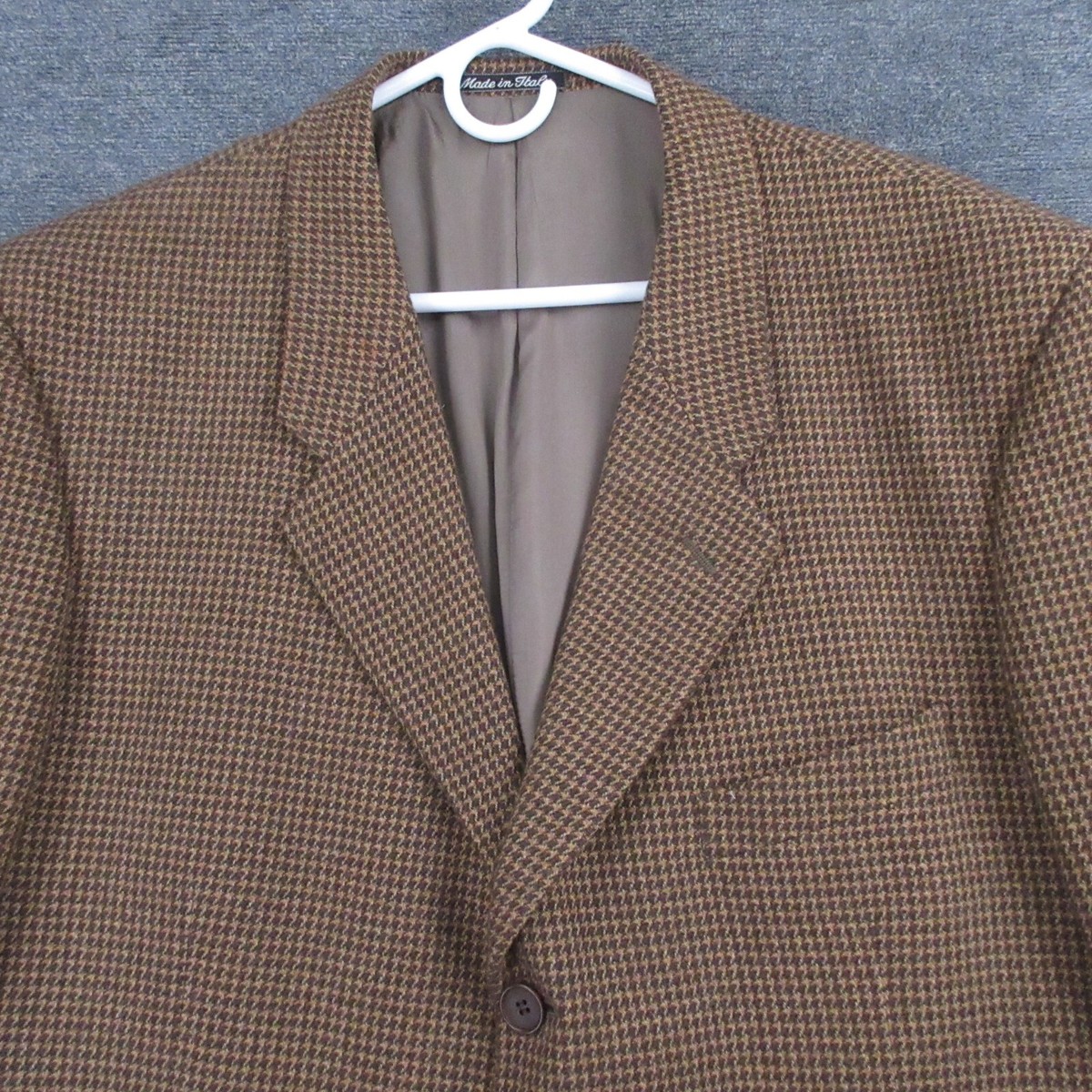 Giorgio Armani Sport Coat Mens 44 Long Brown Houndstooth Cashmere