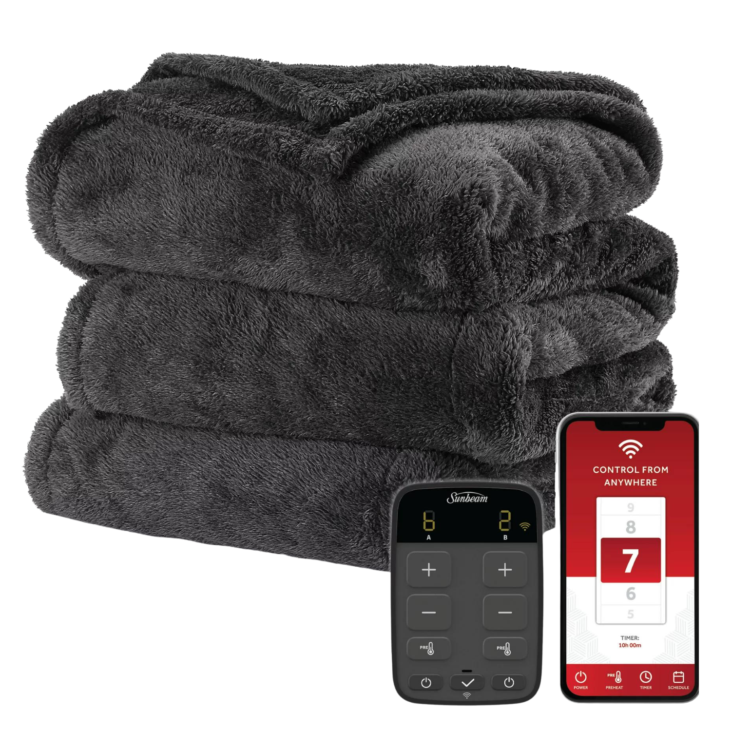 Sunbeam Connected WiFi Smart Heated Blanket Slate Gray, King Size -  NEW/SEALED 694501170739 | eBay