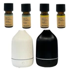 Essential Oil Diffuser Whit 4 with Essential Oil BLACK or WHITE 6 LED lights USB