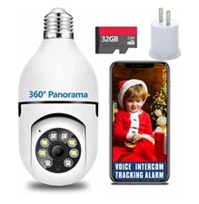  Wifi Panorama Camera Real Time Remote Viewing 360° 2-Way Audio-Night Vision