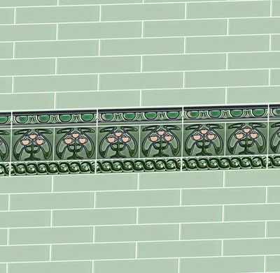 Dolls House Victorian Wallpaper Green Kitchen Bathroom Quality Matte Paper #27 - Image 1 of 2