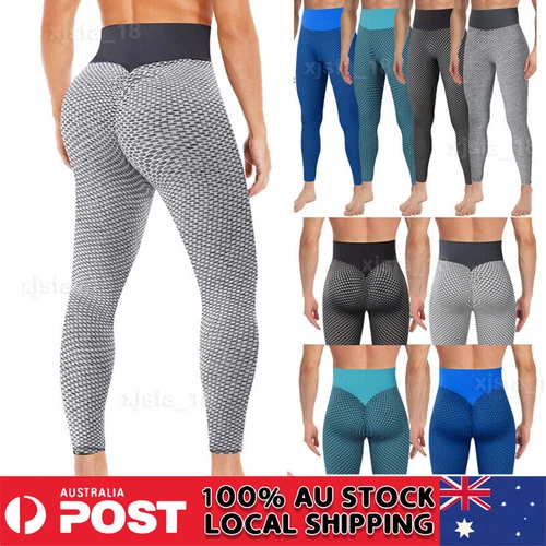 Men Tik Tok Honeycomb Tight Leggings Compression Base layer Gym Sport Yoga Pants - Picture 1 of 24