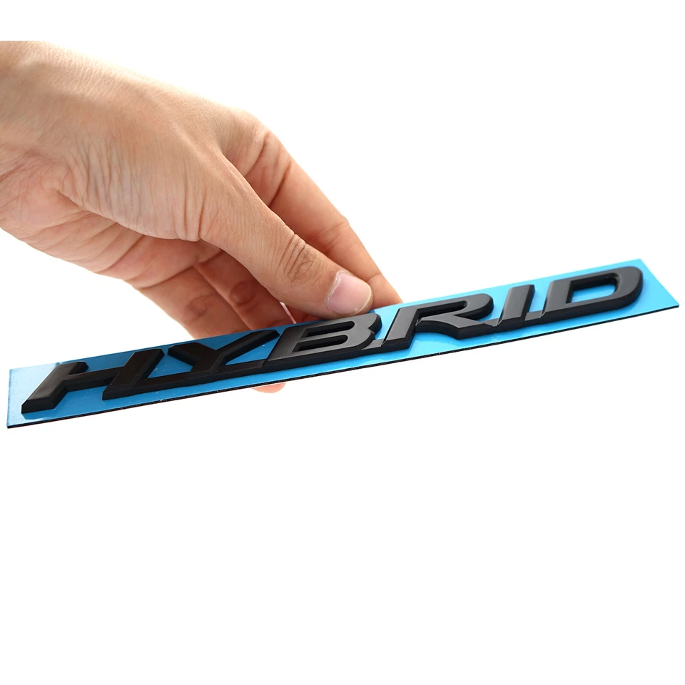 Placa de identificación híbrida negra mate 1 pieza emblema carrocería guardabarros puerta maletero trasero insignia Foto 2 de 4