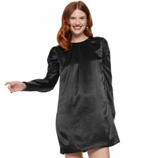 Women's Nine West Black Puff Sleeve Shift Dress Size Small