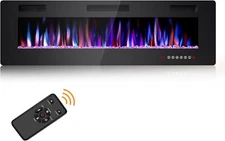 60 Inch Electric Fireplace Inserts, in-Wall Recessed & Wall Mounted,Remote&Timer