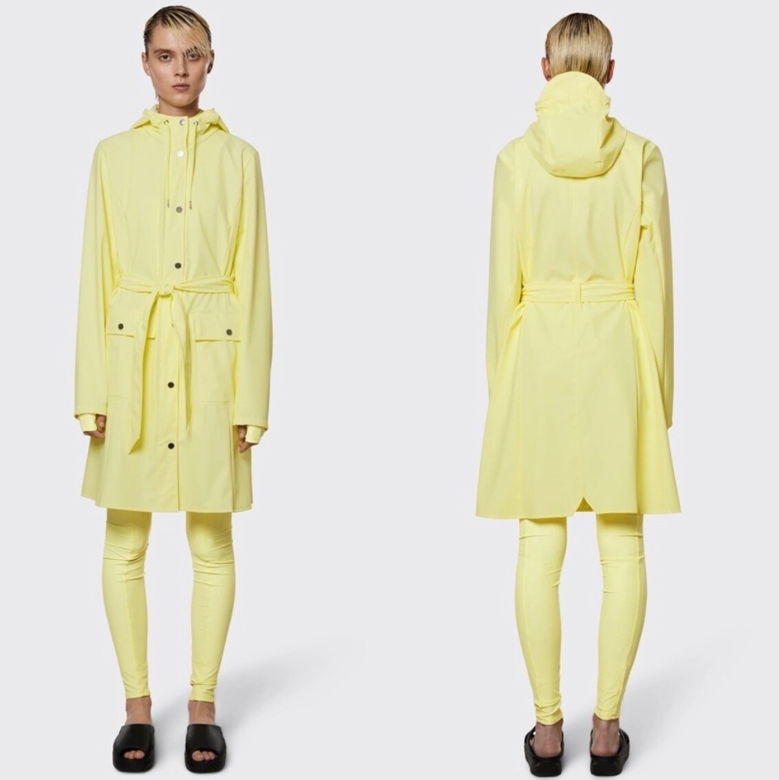 Chaqueta para mujer RAINS Curve talla pequeña amarilla paja nueva chaqueta de lluvia