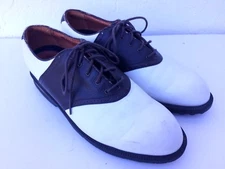 Nike Air Comfort Mens Size 9 White-Brown Leather Saddle Oxford Golf Shoes
