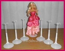 6 White KAISER 2201 Barbie Doll Stands fit DISNEY PRINCESS Fashion Royalty