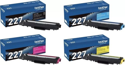 #ad Brother TN227 High Yield Laser Toner Cartridge Set Black Cyan Magenta Yellow $159.65
