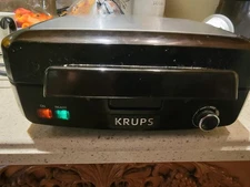 KRUPS GQ502D51 Stainless Steel Belgian Waffle Maker with Removable Plates 4...