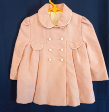 Vintage Cute Togs Girls Pink Houndstooth Coat & Matching Hat Size 2 Made in USA