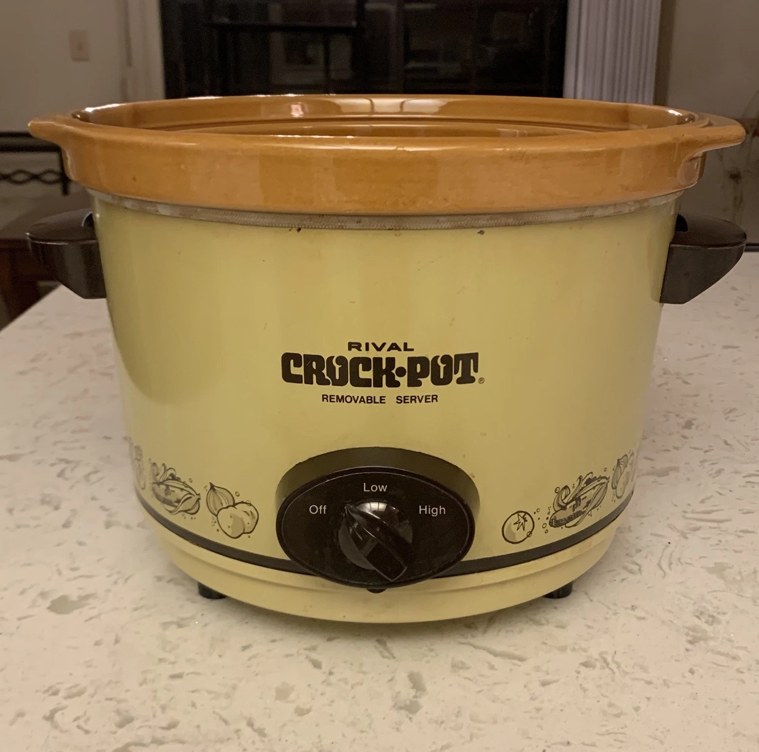 VINTAGE RIVAL Crock-Pot 3654/1 6 Quart Removable Stoneware Avocado Slow Cooker