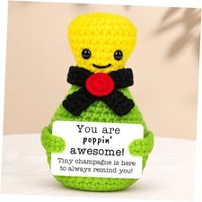 Crochet Champagne Birthday Gifts for Women Men, Mini Funny for Him Positive