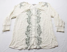 Daniel Rainn Women's Jianna Embroidered Blouse BL1 Off-White Medium NWT